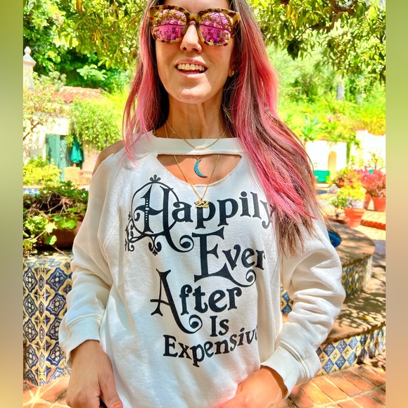 Wildfox CUSTOMIZED Oversized Ivory Black Letters Happily Ever After is EXPENSIVE - Picture 5 of 15